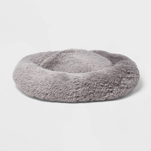 Grey round 2024 dog bed