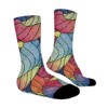Colorful Leaves Women Printed Crew Socks Funny Funky Socks Soft Polyester Novelty Gifts for Artists Men - 3 of 4