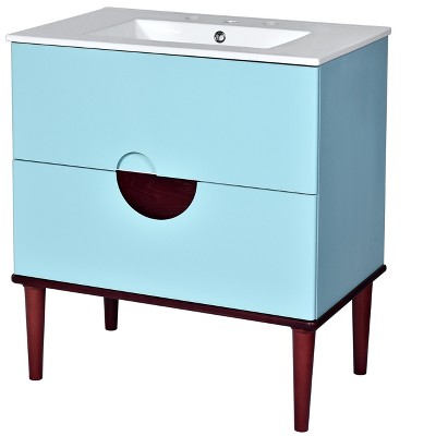 TiramisuBest 30in Bathroom Vanity Cabinet with Ceramic Sink Combo Set, Modular Sectional Sofa with Storage, Sideboard Buffet Style Design fo