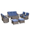 Gymojoy Outdoor Patio Sofa Ottoman Table with Swivel Chairs - 3 of 4