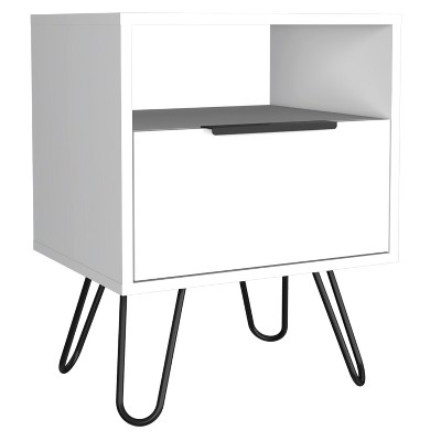 NicBex 1 Shelf Dresser for Bedroom with 1 Open Shelf,Chest of Shelves with Metal Handle Design,Freestanding Dresser,Storage Dressers for Bedroom