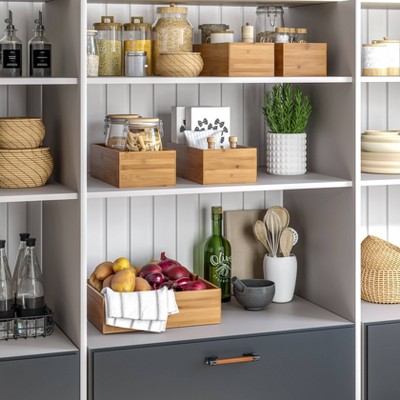 Natural Bamboo Multi-Size Storage Organizer Box Set
