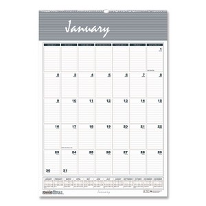 Bar Harbor Recycled Wirebound Monthly Wall Calendar, 8.5 x 11, White/Blue/Gray Sheets, 12-Month (Jan-Dec): 2026 - 1 of 4