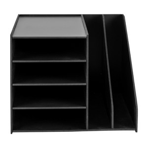 YIYIBYUS PVC File Holder Organizer, Mail Sorter, Black - 1 of 4