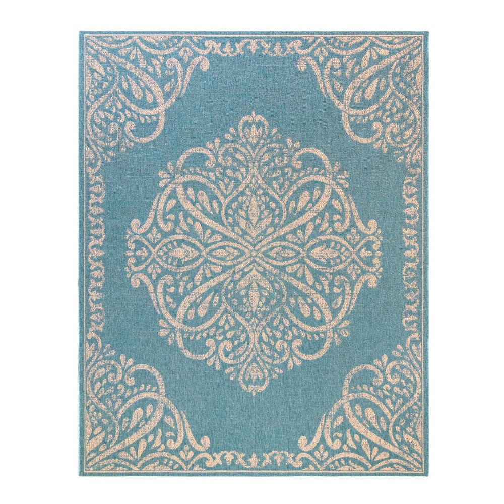 9'x13' Raceme Oasis Outdoor Rug Blue - Studio by Brown Jordan