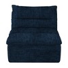 Chic Crate-Bean Bag Floor Lounge Chair – Armless Modern Design for Living Room & Bedroom, Comfy Accent Sofa in blue - 4 of 4