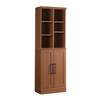 Homy Casa Storage Cabinet with Adjustable Shelves and Doors, Brown - 2 of 4