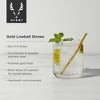 Viski Stainless Steel Cocktail Straws with Gold Finish, Eco-Friendly Reusable Short Metal Straws, 5 Inch Set of 6 - 2 of 4