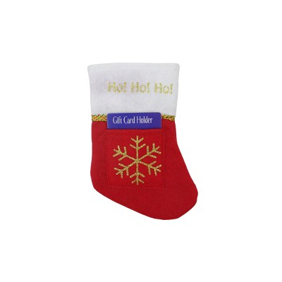 Northlight 7.5" Red and White "Ho Ho Ho" Mini Christmas Stocking Gift Card Holder