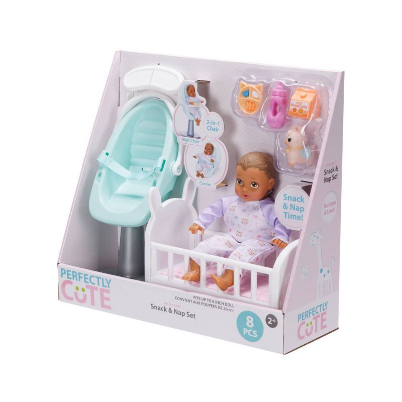 Perfectly Cute Baby Snack and Nap Set 8&#34; Baby Doll - Light Brown Hair/Brown Eyes, 3 of 5