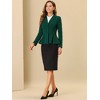 Allegra K Women's Vintage Ruffle Hem Belted Notched Lapel Office Work Blazers - 4 of 4