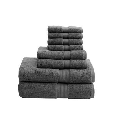 Gracie Mills Eulalia 800 GSM Cotton 8-Piece Antimicrobial Towel Set