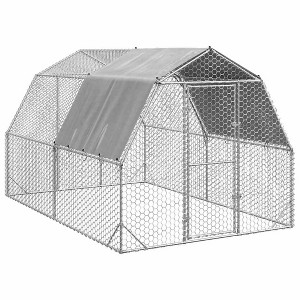 vidaXL Chicken Run Silver Galvanized Steel Large Chicken Run - 1 of 4