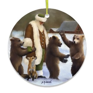 Santa and his Bears Folklore Christmas Ornament| OrnamentallyYou - 1 of 4