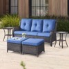 POCASSY 5 Piece Outdoor Conversation Furniture Set Wicker Sofa Seating Group with Cushions for Backyord, Garden, Pool - 2 of 4