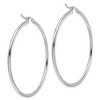 Black Bow Jewelry 2mm Round Hoop Earrings in 10k White Gold, 51mm (2 Inch) - 3 of 4