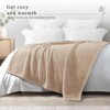 Aoibox Soft Fleece Throw Blanket for Couch, Super Soft Velvet Plush Bed Blanket, Fuzzy Cozy and Warm for All Seasons, Camel - 2 of 4