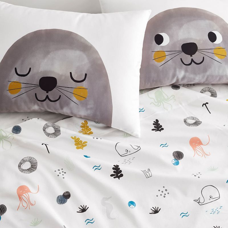 2 Pillowcase Set: Seal Design - 100% Cotton Sateen - Rookie Humans., 3 of 8