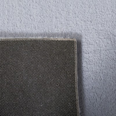 Light Grey Faux Rabbit Fur 6' x 9' Washable Area Rug