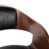 DSVIMOY Counter and Bar Stool Swivel Mid Century Modern Design with Walnut Frame and Footrest for Bar, Black, 28.5"*21.25"*16.75" - 4 of 4