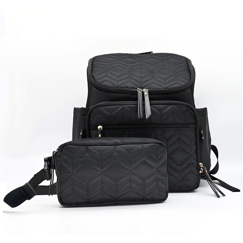 Trend Lab Backpack Diaper Bag with Removable Cross Body Bag - Black, 1 of 14