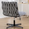 Swivel Office Side Chairs Comfortable Desk Chair Without Wheels Armless Office Desk Chair,Wide Swivel Home Office Desk Chair-The Pop Home - 2 of 4