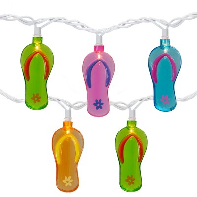 Northlight 10-count Summer Flip Flop Novelty String Christmas Light Set ...