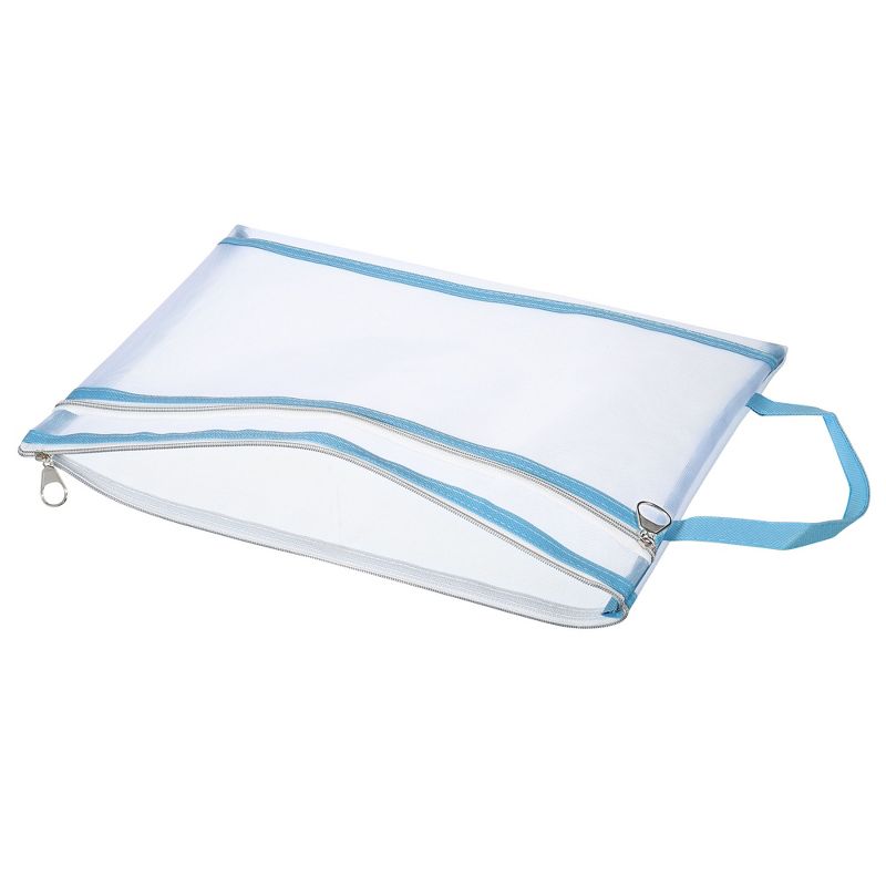 Unique Bargains Nylon Document Zip Pouch with Handle Mesh Clear Files Bag for Office Business, 3 of 6