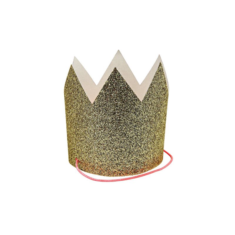 Meri Meri Mini Gold Glitter Crowns (Pack of 8), 1 of 6