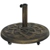 Outsunny Round Patio Umbrella Base with Wheels, 44 lbs Resin Umbrella Stand Base, Patio Umbrella Holder for 1.3"/1.5"/1.9" Umbrella Poles - 4 of 4