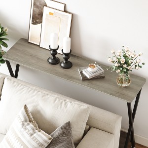 Narrow Console Table, 2-Tier Farmhouse Sofa Table with Shelves, Behind Couch Table for Living Room Hallway Entryway - 1 of 4