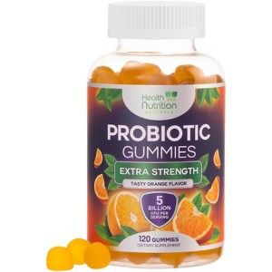 Probiotic Gummies for Digestive Health - Daily Probiotics for Women & Men Gummy, 5 Billion CFU Probiotics Supplement, Probiotic Strains - 120 Gummies - 1 of 4