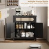 Rattan Sideboard Buffet Cabinet, 30'' Wooden Coffee Bar Storage Cabinet with Drawers, Modern Console Cabinet for Kitchen Living Room Hallway - 3 of 4