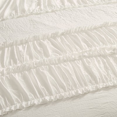 Lush Decor Full/Queen Nova Ruffle Comforter Set White - Lush Décor: Traditional Shabby Chic, 3-Piece Midweight Bedding, Solid Pattern — фото 4