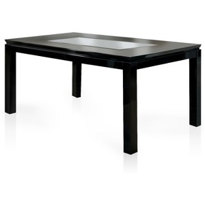 Brunston Glass Insert Table Top Dining Table Black - ioHOMES