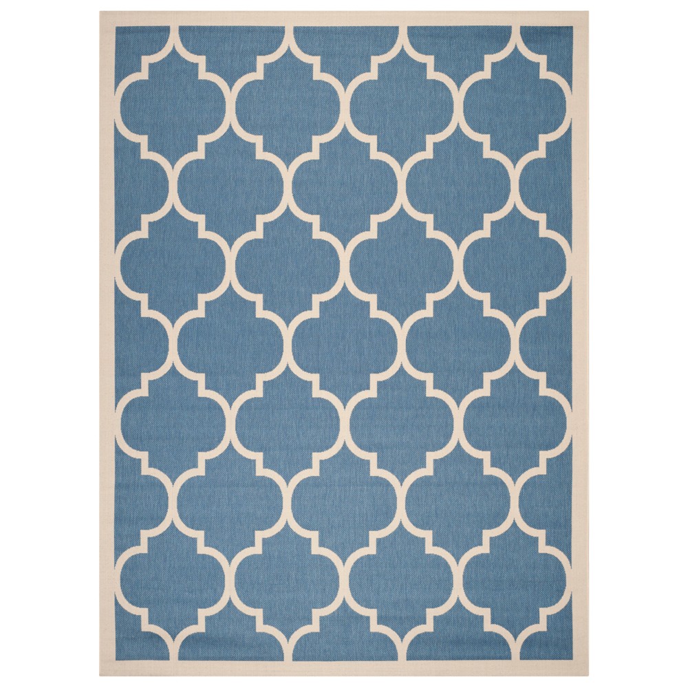 9'X12' Courtyard Alyssa Outdoor/Indoor Rug - Blue/Beige - Safavieh