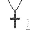 Steeltime 24" Men's oxidized stainless steel chevron cross pendant - 3 of 4