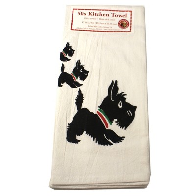 Decorative Towel 24.0" Scottie Flour Sack Towel 50'S Kitchen 100% Cotton  -  Kitchen Towel