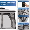 10'x12'/10'x10' Outdoor Gazebo, Patio Double Roofs Canopy Tent with Mosquito Netting and Privacy Screens for Garden, Lawn -ModernLuxe - 3 of 4