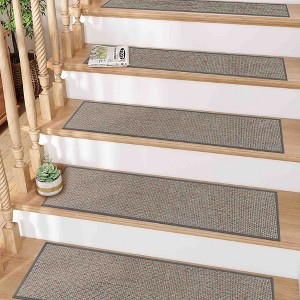 BAGOKIE 15PCS Non-Slip Carpet Stair Treads 8"x30" Mats Indoor for Wooden Steps - 1 of 4