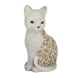 14" x 7" Magnesium Oxide Farmhouse Polystone Cats Garden Sculpture White - Olivia & May - 1 of 4