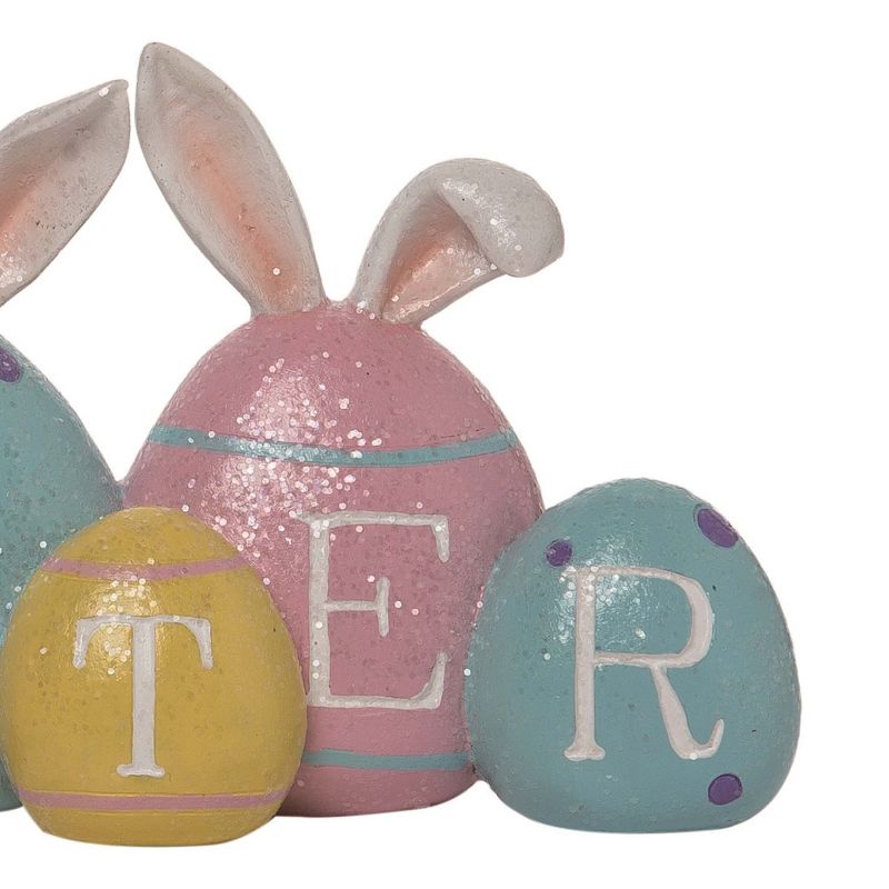 Transpac Resin 10.5" Multicolor Easter Bunny Eggs Decor Piece, 3 of 5