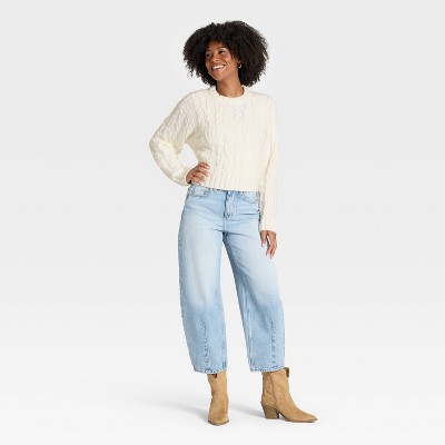 Women's Cozy Cable Crewneck Pullover Sweater - Universal Thread' - image 3