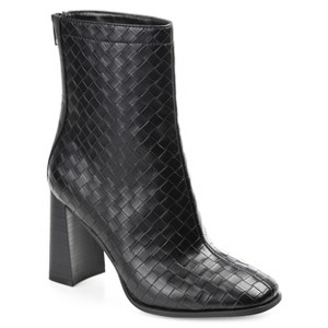 Journee Collection Womens Brielle Back Heel Zip Stacked Heel Booties - 1 of 4