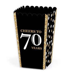 Big Dot of Happiness Adult 70th Birthday - Gold - Birthday Party Favor Popcorn Treat Boxes - Set of 12 - 1 of 4