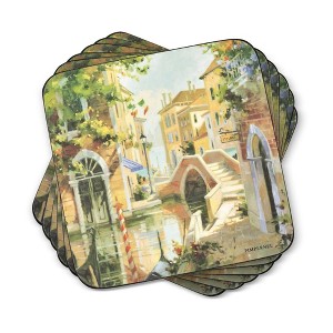 Pimpernel Venetian Scenes Coasters Set of 6 - 4.25" Square - 1 of 4