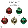 35pc Uniquely Patterned Christmas Bauble Set, Ornaments with Red, Green, and Gold| OrnamentallyYou - image 3 of 4