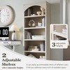Arched Bookcase with 2 Adjustable Shelves, 76" Tall Bookshelves with Open Display Shelves for Living Room, Book Shelf, Cream White - 2 of 4