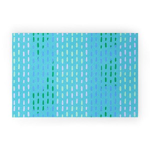 SunshineCanteen Blue Kantha Stripes Welcome Mat - Deny Designs - 1 of 3