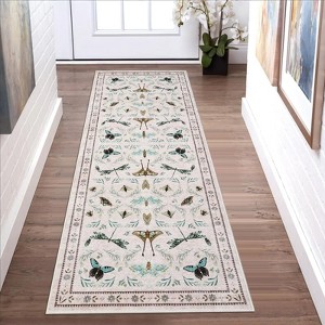 Farmhouse Hallway Rugs 2x6 Non-Slip Runner Rugs, Non-Shedding Natural Indoor Carpet, Stain-Resistant Ultra-Thin Floor Carpet Mats for Bedroom - 1 of 4